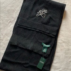 NWT Ralph Lauren wool blend monogram scarf